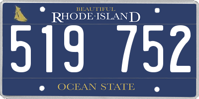 RI license plate 519752