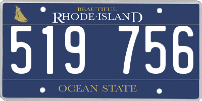 RI license plate 519756