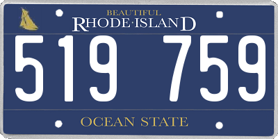 RI license plate 519759