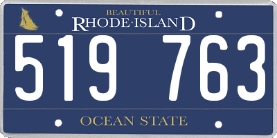 RI license plate 519763