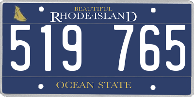 RI license plate 519765