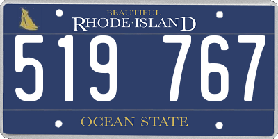 RI license plate 519767