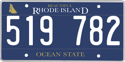 RI license plate 519782