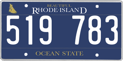 RI license plate 519783