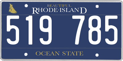 RI license plate 519785