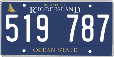 RI license plate 519787