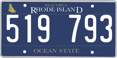 RI license plate 519793