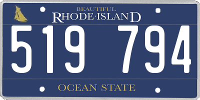 RI license plate 519794