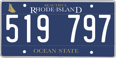 RI license plate 519797