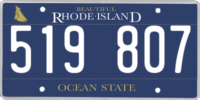 RI license plate 519807
