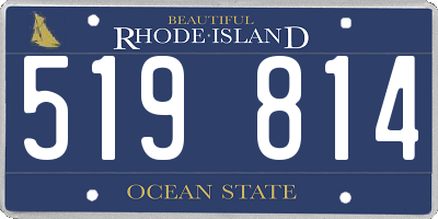 RI license plate 519814