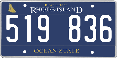 RI license plate 519836