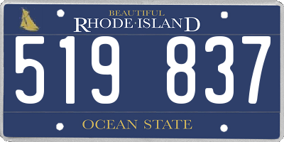 RI license plate 519837