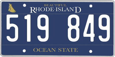 RI license plate 519849