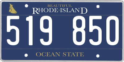RI license plate 519850