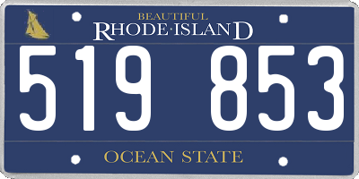 RI license plate 519853