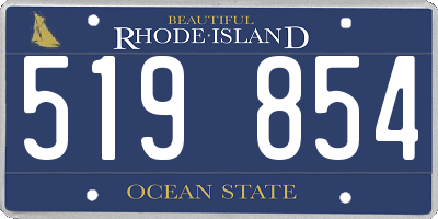 RI license plate 519854