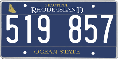 RI license plate 519857