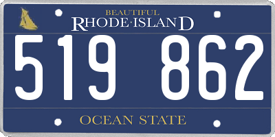 RI license plate 519862