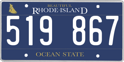 RI license plate 519867