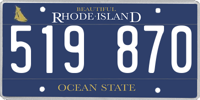 RI license plate 519870