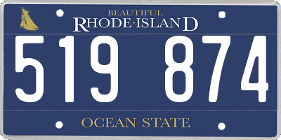 RI license plate 519874