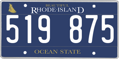 RI license plate 519875