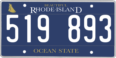RI license plate 519893