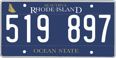 RI license plate 519897