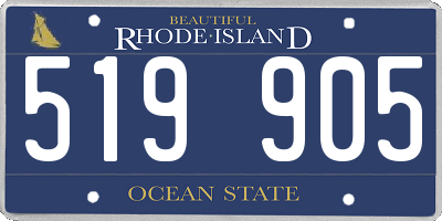 RI license plate 519905
