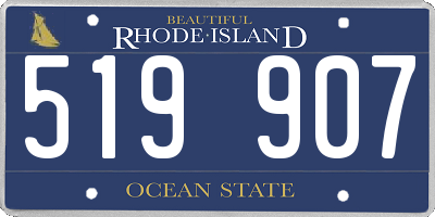 RI license plate 519907
