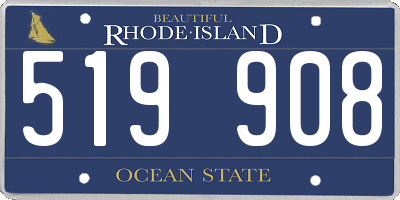 RI license plate 519908