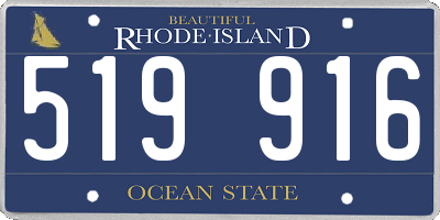 RI license plate 519916