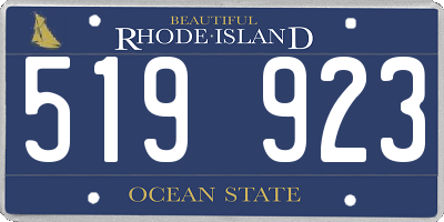 RI license plate 519923