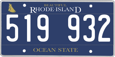 RI license plate 519932