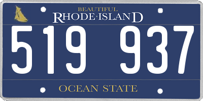 RI license plate 519937