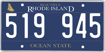 RI license plate 519945