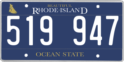 RI license plate 519947
