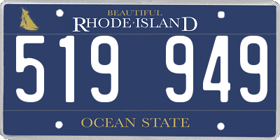 RI license plate 519949