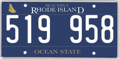 RI license plate 519958