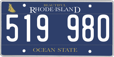 RI license plate 519980