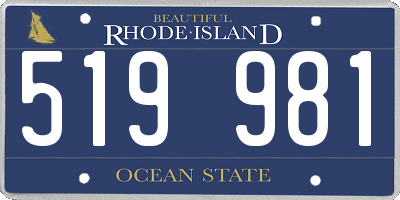 RI license plate 519981