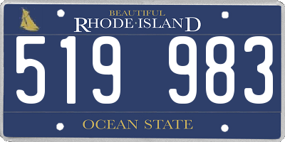 RI license plate 519983