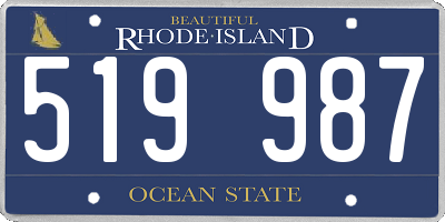 RI license plate 519987