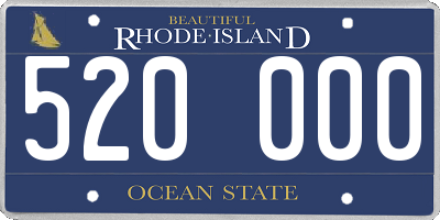 RI license plate 520000