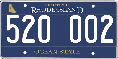 RI license plate 520002