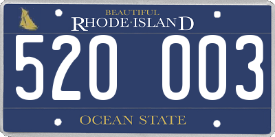 RI license plate 520003