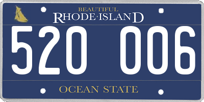 RI license plate 520006