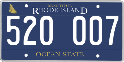 RI license plate 520007