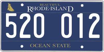 RI license plate 520012